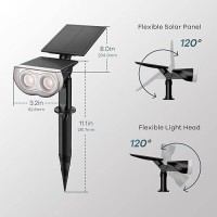 Linkind Solar Lights Outdoor Solar Lights For Outside Waterproof Ip67 Solar Spot Lights 120 Adjustable Panel And Light Solar Lan