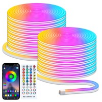 Minetom 66Ft Led Neon Rope Lights Rgb Led Strip Lights Control With Appremote Ip68 Waterproof Flexible Outdoor Led Rope Ligh