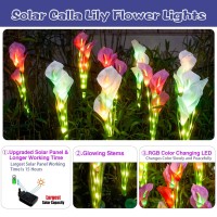 Dooyard Solar Garden Lights Solar Calla Lily Flower Lights Upgraded Version With Glowing Stems Color Changing Solar Lights Ou