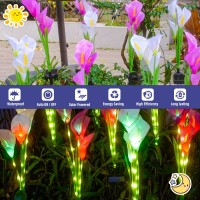 Dooyard Solar Garden Lights Solar Calla Lily Flower Lights Upgraded Version With Glowing Stems Color Changing Solar Lights Ou