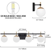 Zsmihdoh Bathroom Light Fixtures Over Mirror Mid Century Modern Bathroom Vanity Light Globe Bathroom Lighting Fixtures With Mi