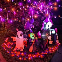 100 Led Halloween Lights Outdoor 33Ft Halloweem String Lights Indoor Clear Wire 8 Modes Waterproof Plug In Twinkle Fairy Lights