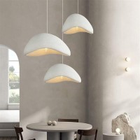 Resin Pendant Lights Kitchen Island, Wabi-Sabi Style Creative Dome Art Hanging Lights Home Decor Lighting Fixture For Dining Room (Color : White A, Size : 30Cm)