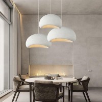 Resin Pendant Lights Kitchen Island, Wabi-Sabi Style Creative Dome Art Hanging Lights Home Decor Lighting Fixture For Dining Room (Color : White A, Size : 30Cm)