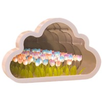 Ckuakiwu Tulip Mirror Lamp, 7.9Inch Cloud Tulip Lamp Mirror, Romantic Tulip Mirror Night Light, Tulip Lamp Gift For Teen Girls, Couple, Friends(Colorful)