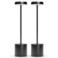 Pmaggia Pack Of 2 Cordless Table Lamps 3 Color Stepless Dimming 5000Mah Rechargeable Battery Operated Lamp Outdoor Cordless