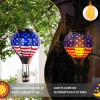 Hot Air Balloon Solar Lantern Outdoor Flame Hanging Solar Light Waterproof Lanterns For Patio Garden Yard Farmhouse Decor Gre