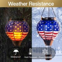 Hot Air Balloon Solar Lantern Outdoor Flame Hanging Solar Light Waterproof Lanterns For Patio Garden Yard Farmhouse Decor Gre