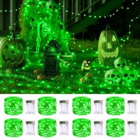 Jmexsuss 8 Pack 50 Led Green Fairy Lights Battery Operated Halloween Decorations