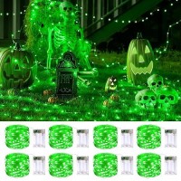 Jmexsuss 8 Pack 50 Led Green Fairy Lights Battery Operated Halloween Decorations