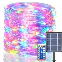 500 Led Solar Powered Fairy Lights 164Ft Extralong Solar Twinkle Lights With Remote Timer For Outdoor Tree Backyard Garden Part