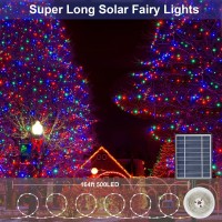 500 Led Solar Powered Fairy Lights 164Ft Extralong Solar Twinkle Lights With Remote Timer For Outdoor Tree Backyard Garden Part