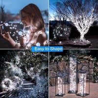 500 Led Solar Powered Fairy Lights 164Ft Extra Long Solar Twinkle Lights With Remote Timer For Outdoor Tree Backyard Garden Part