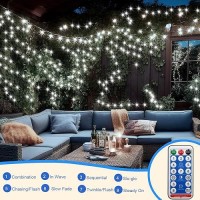 500 Led Solar Powered Fairy Lights 164Ft Extra Long Solar Twinkle Lights With Remote Timer For Outdoor Tree Backyard Garden Part