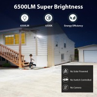 Imaihom 65W Motion Sensor Outdoor Lights Plug In Flood Lights Outdoor 6500Lm 3 Mode Led Security Light With Plug Remote Contro