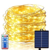 Zaiyw 300 Led 100Ft Solar Fairy Lights Outdoor Solar Sliver Wire Fairy Lights With Timer Remote Twinkle Lights Waterproof For