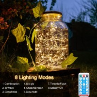 Zaiyw 300 Led 100Ft Solar Fairy Lights Outdoor Solar Sliver Wire Fairy Lights With Timer Remote Twinkle Lights Waterproof For