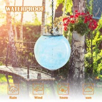 Solar Hanging Lanterns Outdoor Solar Glaze Glass Lantern Gazing Ball Globe Hanging Solar Outdoor Lights For Garden Yard Home Out