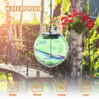 Solar Hanging Lanterns Outdoor Solar Glaze Glass Lantern Gazing Ball Globe Hanging Solar Outdoor Lights For Garden Yard Home Out