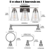 Brushed Nickel 3 Light Bathroom Vanity Light Set 5 Piece Brushed Nickel Bathroom Accessories Set 5 Piece Bathroom Light Set Brus