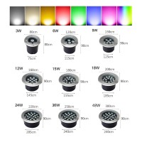 Tyfuture Rgb Garden Ground Lights Led Buried Lights Waterproof Ip66 Ac85-265V/12/24V Recessed Underground Light For Outdoor, Patio, Step, Pathway, Stairs Embedded Floor Spotlight (Color : Rgb-Ac85-26