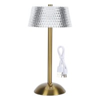 Hyuduo Dimmable Crystal Table Lamp Touch Control Led Rechargeable Desk Lamp With Three Light Colors For Bedrooms Cordless Convenience For Moving