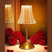 Pomya Vintage Lamp Flower Lamp, Bedside Small Table Lamp, 3 Colors Nightstand Light, 1200Mah Rechargeable Cordless Vintage Lamp For Home Decor For Bedroom Living Room, Mother'S Day Gift