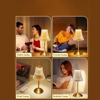 Pomya Vintage Lamp Flower Lamp, Bedside Small Table Lamp, 3 Colors Nightstand Light, 1200Mah Rechargeable Cordless Vintage Lamp For Home Decor For Bedroom Living Room, Mother'S Day Gift