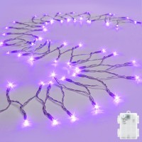 Cshare String Lights Outdoor Waterproof 98Ft 30 Led Purple Fairy Lights Battery Operated With Timer Clear Wire For Indoor Ou