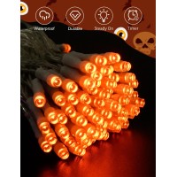 Cshare Halloween String Lights Battery Operated With Timer 98Ft 30Led Orange Lights For Halloween Outside Waterproof Hallowee