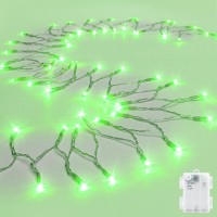 Cshare String Lights Outdoor Waterproof 98Ft 30 Led Green Battery Operated Halloween Lights With Timer Clear Wire For Indoor