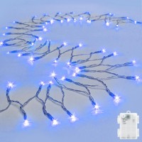 Cshare String Lights Outdoor Waterproof 98Ft 30 Led Blue Fairy Lights Battery Operated With Timer Clear Wire For Indoor Outd