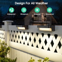 Asomst Solar Deck Lights Outdoor 16 Packs Led Solar Step Light Waterproof Solar Powered Fence Lighting Soft White For Stairs Y