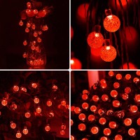 2Pack Total 100 Led 64Ft Red Solar String Lights For Outside Waterproof Solar Halloween Lights With 8 Lighting Modes Crystal