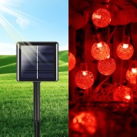 2Pack Total 100 Led 64Ft Red Solar String Lights For Outside Waterproof Solar Halloween Lights With 8 Lighting Modes Crystal