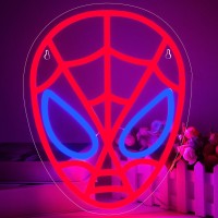 Spider Neon Sign Spider Led Sign For Children Room Anime Neon Lights Superheo Light Up Sign For Bedroom Game Room Cool Decor For