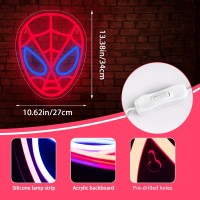 Spider Neon Sign Spider Led Sign For Children Room Anime Neon Lights Superheo Light Up Sign For Bedroom Game Room Cool Decor For