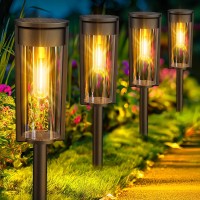 Letmy Solar Pathway Lights Outdoor Upgraded 8 Pack Solar Lights Outdoor Ip65 Waterproof Auto Onoff Solar Landscape Path Light