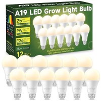 Unilampro Grow Light Bulbs Full Spectrum Light Bulb A19 Grow Light Bulb Plant Light Bulbs E26 Base 9W Plant Grow Light Bulbs