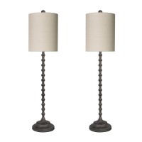 Lampworks Rusticfarmhousecountry Living Consolebuffet Table Lamp Set Of 2 For Entryway Or Dining Room Cavena Gray Elegant Ta