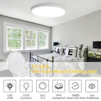 6 Pack 12 Inch Led Flush Mount Ceiling Light 24W 2520 Lm Ultraslim Low Profile Led Ceiling Light 3000K4000K6000K 3 Color Se