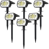 Dymuzic Solar Spot Lights Outdoor 6 Pack3 Modes Solar Landscape Spotlights Ip67 Waterproof Solar Powered Outdoor Lighting Pr