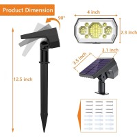 Dymuzic Solar Spot Lights Outdoor 6 Pack3 Modes Solar Landscape Spotlights Ip67 Waterproof Solar Powered Outdoor Lighting Pr