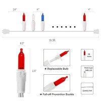 Multisparking Independence Day Mini String Lights 66 Feet 200 Count White Wire Red White Blue Led Patriotic String Light