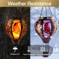 Hot Air Balloon Solar Lantern Cardinal Lights With Flickering Flame Solar Powered Led Lights Outdoor Waterproof Decorative Hangi