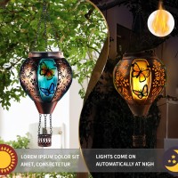 Hot Air Balloon Solar Lantern Butterfly Lights With Flickering Flame Solar Powered Led Lights Outdoor Waterproof Decorative Hang