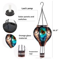 Hot Air Balloon Solar Lantern Butterfly Lights With Flickering Flame Solar Powered Led Lights Outdoor Waterproof Decorative Hang