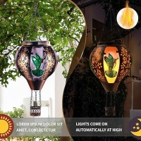 Hot Air Balloon Solar Lantern Hummingbird Lights With Flickering Flame Solar Powered Led Lights Outdoor Waterproof Decorative Ha