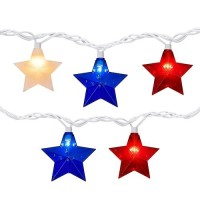 Red White Blue Stars String Lights 85Ft 4Th Of July Decorations Lights With 10 Red White Blue Lights Plug In Stars String Lig