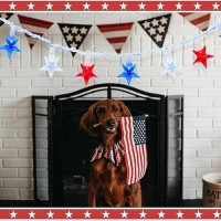 4Th Of July Red White Blue Stars Lights 136Ft Patriotic Decorations String Lights With 35 Led Red White Blue Stars For Indepen